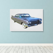 1960 Cadillac Luxury Car Canvas Afdruk (Insitu (Houten vloer))