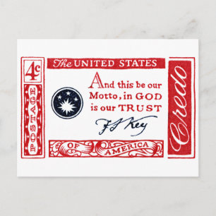 1960 Frances Scott Key American Credo Briefkaart