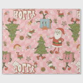 1960 Groovy Santa Funky Kerstmis Cadeaupapier (Vlak)