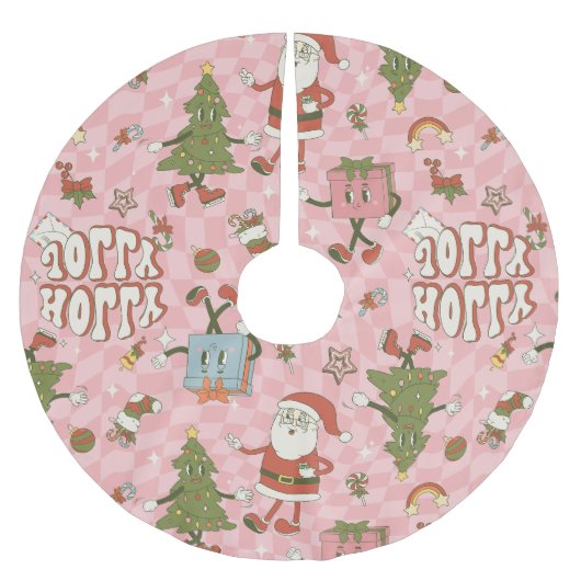 1960 Groovy Santa Funky Kerstmis Kerstboom Rok (Voorkant)