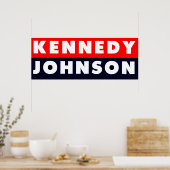 1960 Kennedy Johnson Bumpersticker Poster (Keuken)