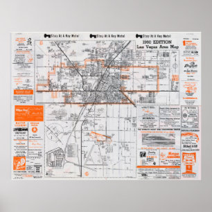 1960 Las Vegas Area Map Poster