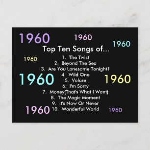 1960 liedjes briefkaart