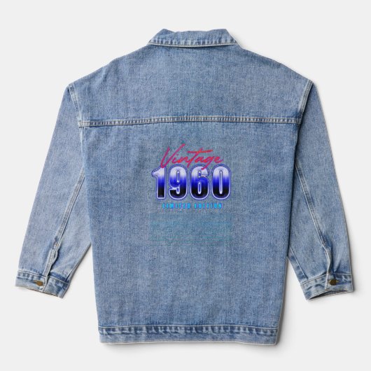 1960 Retro Synthwave esthetisch Denim Jacket (Achterkant)