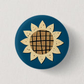 1960  SunFlower Unique Night Blue Ronde Button 3,2 Cm (Voorkant)
