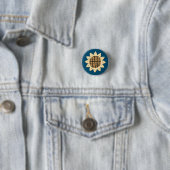 1960  SunFlower Unique Night Blue Ronde Button 3,2 Cm (In situ)
