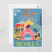 1960 vintage Feria de Sevilla Briefkaart (Voorkant / Achterkant)