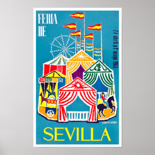 1960 vintage Feria de Sevilla Poster