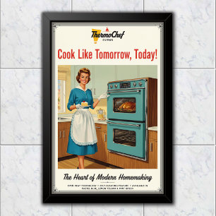 1960 Vintage ThermoChef Oven Reclame Poster