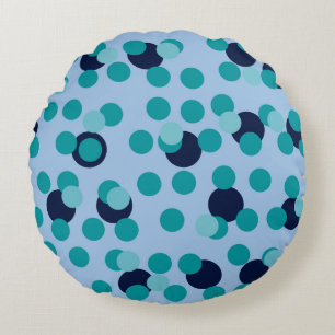 1960s-70s Pop Geometrisch Mid-Century Turkoois Bel Rond Kussen