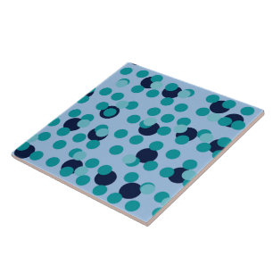 1960s-70s Pop Geometrisch Mid-Century Turkoois Bel Tegeltje