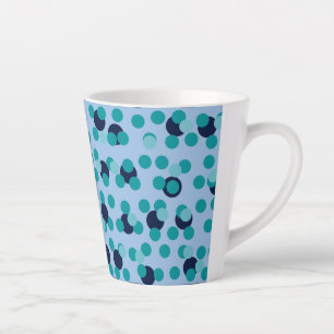 1960s-70s Pop Geometrische Midden-Eeuwse Teal Bell Latte Mok
