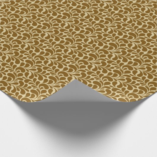 1960's 70's Retro  Mod Hippie Abstract Goud Cadeaupapier (Hoek)