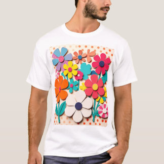 1960s Floral Graphic Cutouts T-shirt