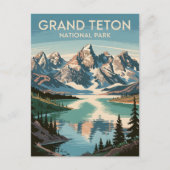 1960s Grand Teton Jackson Lake Landschap Briefkaart (Voorkant)