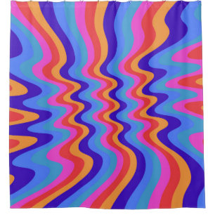 1960s Hippie Trippy Retro Wallpaper Douchegordijn