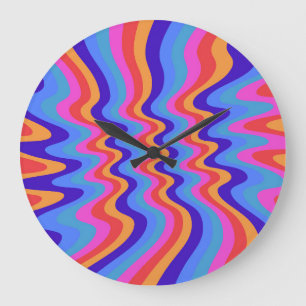 1960s Hippie Trippy Retro Wallpaper Grote Klok