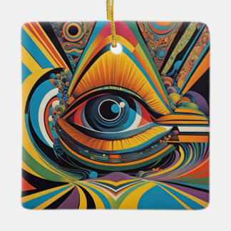 1960s Horror Vacui Psychedelic Artwork Keramisch Ornament