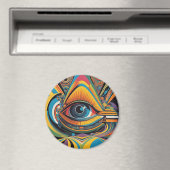 1960s Horror Vacui Psychedelic Artwork Magneet (Insitu (Vaatwasser))