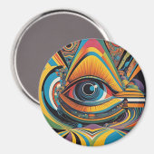 1960s Horror Vacui Psychedelic Artwork Magneet (Voorkant / Achterkant)