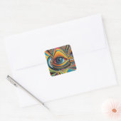 1960s Horror Vacui Psychedelic Artwork Vierkante Sticker (Envelop)