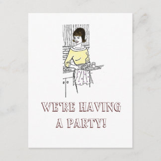 1960s Huisvrouw - Uitnodiging, we zijn H... Kaart