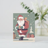 1960s Kerstkaart 60s Kerstmis Kaart (Staand voorkant)