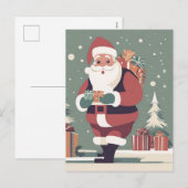 1960s Kerstkaart 60s Kerstmis Kaart (Voorkant / Achterkant)