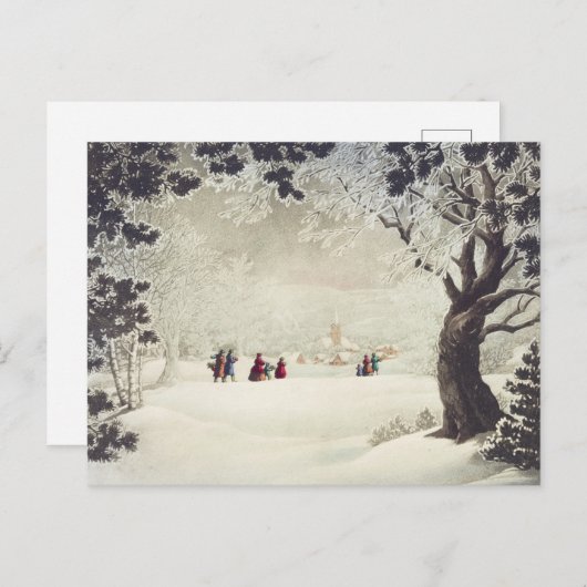 1960s Kerstkaart  60s Kerstmis Kaart (Voorkant / Achterkant)