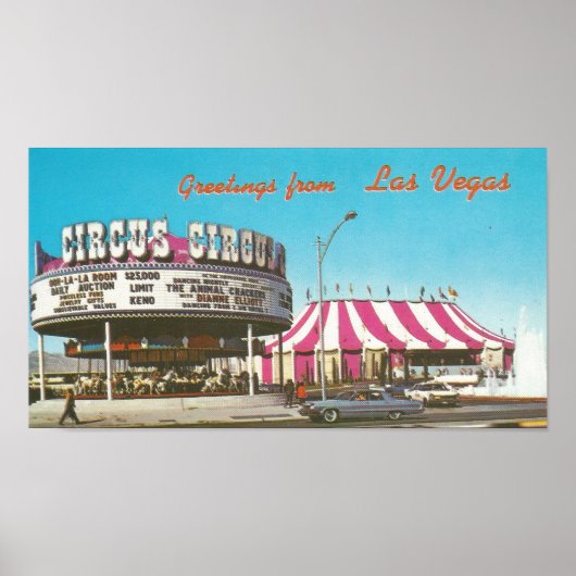 1960s Las Vegas Circus Circus Poster (Voorkant)