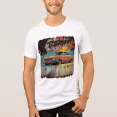 1960s Lowrider in Graffiti Fire Wall Art Style Tri-Blend Shirt (Voorkant)
