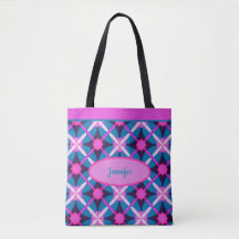 1960s patroon in roze, paars en blauw, retro