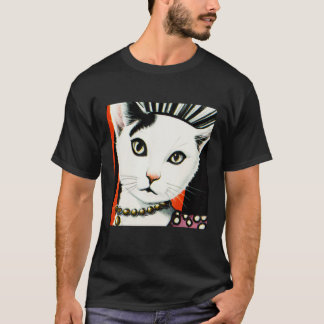 1960s Stunning Fashionable Vrouwelijke Kat Close U T-shirt