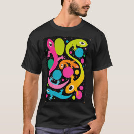 1960's Style Groovy Abstracte hagedis T-shirt