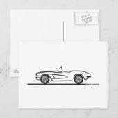 1961 1962 Chevrolet Corvette Briefkaart (Voorkant / Achterkant)
