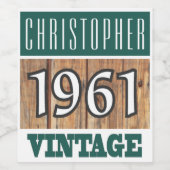 1961 Année de naissance Étiquette de vin (Étiquettes simples)