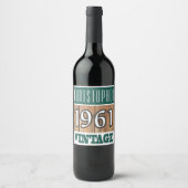 1961 Année de naissance Étiquette de vin (Devant)