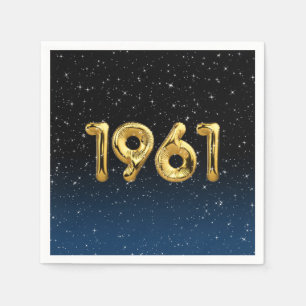 1961 Birthday-ballonnen in de sterren Napkins Servet