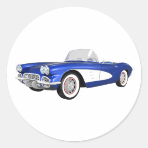 1961 Corvette C1: Blauwe afwerking: Ronde Sticker