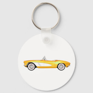 1961 Corvette C1: Gele finish: Sleutelhanger
