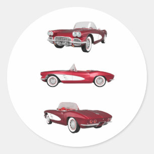 1961 Corvette C1: Ronde Sticker