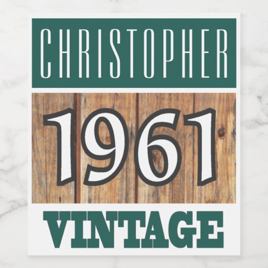 1961 Geboorte Wijn Label Wijn Etiket (Enkel label)