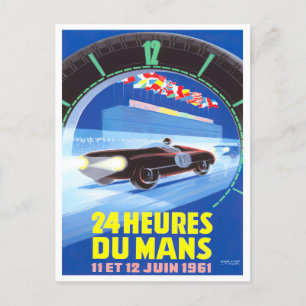 1961 Le Mans 24 uur  racing Briefkaart