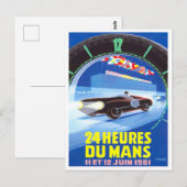 1961 Le Mans 24 uur racing Briefkaart (Voorkant / Achterkant)