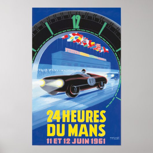 1961 Le Mans 24-uurs  Poster voor races (Voorkant)