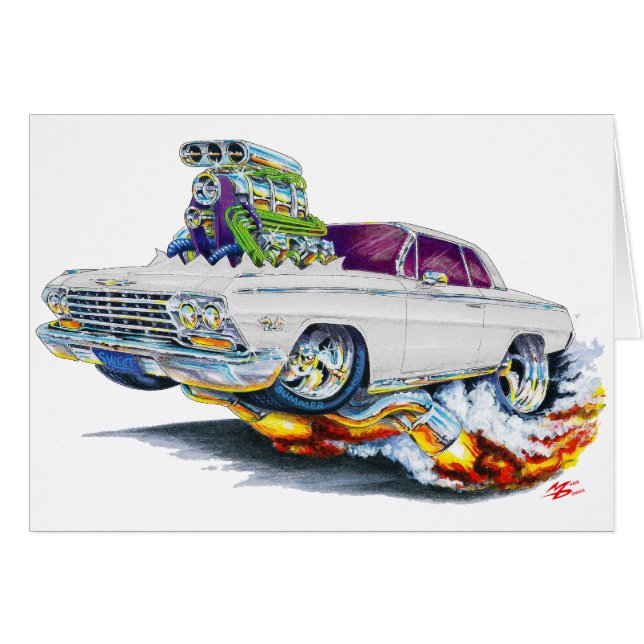 1962-63 Impala Witte auto (Voorkant Horizontaal)