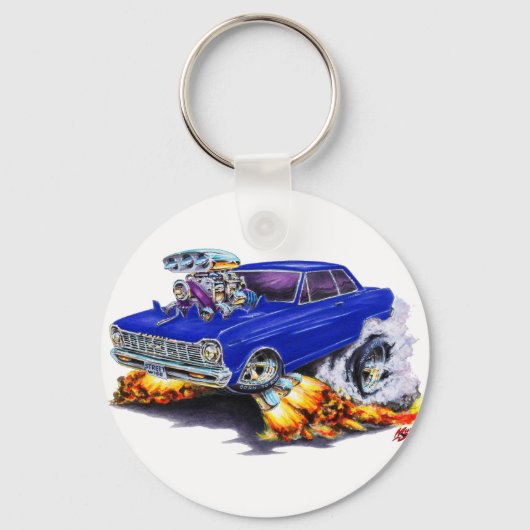 1962-65 Nova Dark Blue Car Sleutelhanger (Voorkant)