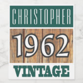 1962 Année de naissance Étiquette de vin (Étiquettes simples)