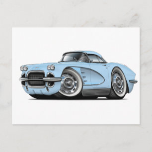 1962 Corvette Lt Blue Car Briefkaart