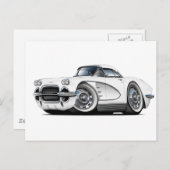 1962 Corvette White Car Briefkaart (Voorkant / Achterkant)